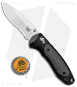 Benchmade 595S Mini Boost AXIS-Assist Knife Black/Gray (3.11" Satin Serr) -Benchmade Sales Store Benchmade 595S Mini Boost AXIS Assist Black Gray Satin Serr BHQ 78912 jr bottlecap