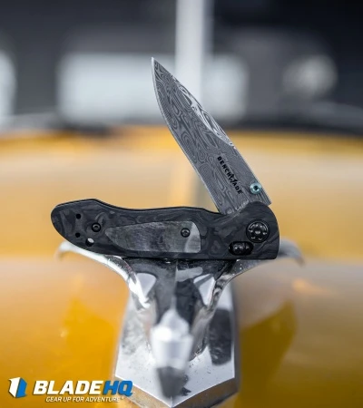 Benchmade 698-181 Foray Gold Class AXIS Lock Knife Marbled CF (3.2" Damasteel) 6 Benchmade 698-181 Foray Gold Class AXIS Lock Knife Marbled CF (3.2" Damasteel) - Image 6