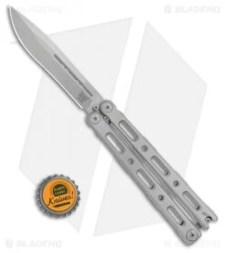 Benchmade 85 Bali-Song Butterfly Knife Integral Titanium (4.4" Stonewash) -Benchmade Sales Store Benchmade 85 Bali Song Butterfly Knife Integral Titanium 4.4in Stonewash 85 BHQ 113577 LS Bottlecap