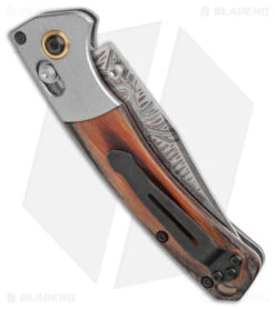 Benchmade Artist Series Mini Crooked River Elk AXIS Lock Knife (3.4" SW S30V) -Benchmade Sales Store Benchmade ARtist Series Mini Crooked River Knife Bull Elk BHQ 174396 jr side