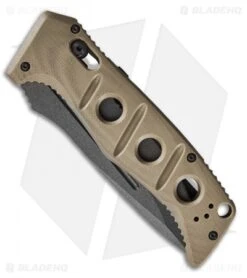 Benchmade Adamas Automatic Knife Desert Tan G-10 (3.8" Gray Serr) 2750SGY-3 -Benchmade Sales Store Benchmade Adamas Automatic Knife Desert Tan G 10 3.8 Gray Serr 2750SGY 3 BHQ 118567 LS Side