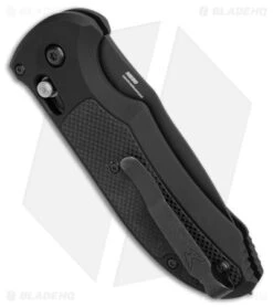 Benchmade Triage Automatic Knife Black (3.35" Black Serr) 9160SBK -Benchmade Sales Store Benchmade Auto Triage Auto Black Black Serr BHQ 20033 jr side