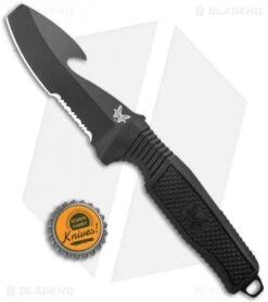 Benchmade H2O Fixed Blade Dive Knife Black Santoprene (3.5" Black Serr) -Benchmade Sales Store Benchmade Black Fixed Blade Dive Knife 112SBK BLK Black Serr BHQ 123886 jr bottlecap 1