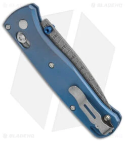 Benchmade Bugout AXIS Lock Knife Blue Titanium (3.2" Damasteel) 535-2204 -Benchmade Sales Store Benchmade Bugout AXIS Lock Blue Ti Damasteel BHQ 175025 jr side