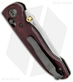 Benchmade Foray Limited Ed. AXIS Lock Knife Red Micarta (3.24" Satin ) 698-1901 -Benchmade Sales Store Benchmade Foray Limited Edition Ed AXIS Lock Red Micarta Satin 698 1901 BHQ 97136 jr side