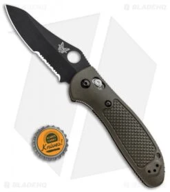 Benchmade Griptilian AXIS Lock Knife Olive Drab (3.45" Black Serr S30V) 550SBKOD -Benchmade Sales Store Benchmade Griptilian Axis Lock Olive Drab Black Serr 550SBKOD BHQ 92481 jr bottlecap