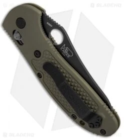 Benchmade Griptilian AXIS Lock Knife Olive Drab (3.45" Black Serr S30V) 550SBKOD -Benchmade Sales Store Benchmade Griptilian Axis Lock Olive Drab Black Serr 550SBKOD BHQ 92481 jr side