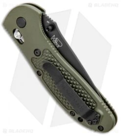 Benchmade Griptilian AXIS Lock Knife Olive Drab (3.45" Black) D2 -Benchmade Sales Store Benchmade Griptilian Manual Axis Lock D2 OD Green Black 551BKODD2 BHQ 5370 jr side
