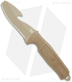 Benchmade H2O Fixed Blade Dive Knife Tan Santoprene (3.5" Tan Serr)