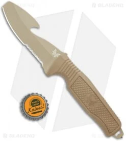Benchmade H2O Fixed Blade Dive Knife Tan Santoprene (3.5" Tan Serr) -Benchmade Sales Store Benchmade H20 Fixed Blade Dive Tan 112SSN Tan Coated Serr BHQ 123893 jr bottlecap