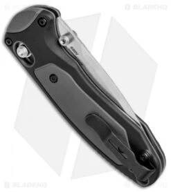 Benchmade 595 Mini Boost AXIS-Assist Knife Black/Gray (3.11" Satin) -Benchmade Sales Store Benchmade Mini Boost AXIS Assist Black Gray 595 BHQ 78758 jr side