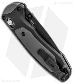 Benchmade 595SBK Mini Boost AXIS-Assist Knife Black/Gray (3.11" Black Serr) 6 Benchmade 595SBK Mini Boost AXIS-Assist Knife Black/Gray (3.11" Black Serr) -Benchmade Sales Store Benchmade Mini Boost AXIS Assist Black Gray Black Serr 595SBK BHQ 78761 jr side