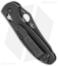 Benchmade Mini Griptilian AXIS Lock Knife Black (2.91" Black Serr) 555SBKHG -Benchmade Sales Store Benchmade Mini Griptilian AXIS Black Black Serr 555SBKHG BHQ 110624 jr side