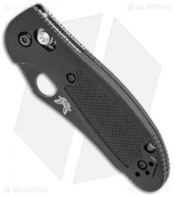Benchmade Mini Griptilian AXIS Lock Knife Black (2.91" Black Serr) 555SBKHG -Benchmade Sales Store Benchmade Mini Griptilian AXIS Black Black Serr 555SBKHG BHQ 110624 jr spine