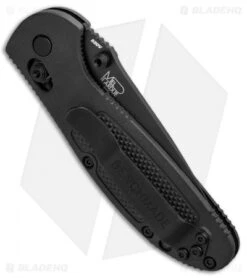 Benchmade Mini Griptilian AXIS Lock Knife Black (2.91" Black Serr) 556SBK-S30V -Benchmade Sales Store Benchmade Mini Griptilian AXIS Lock Black Black Serr 556SBK S30V BHQ 1417 jr side