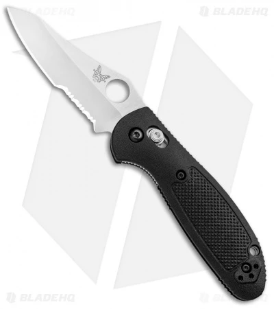 Benchmade Mini Griptilian AXIS Lock Knife Black (2.91" Satin Serr) 555S-S30V 1 Benchmade Mini Griptilian AXIS Lock Knife Black (2.91" Satin Serr) 555S-S30V