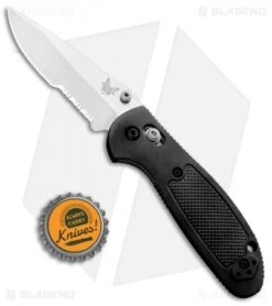 Benchmade Mini Griptilian AXIS Lock Knife Black (2.91" Satin Serr) 556S-S30V -Benchmade Sales Store Benchmade Mini Griptilian AXIS Lock Black Satin Serr 556S S30V BHQ 1416 jr bottlecap