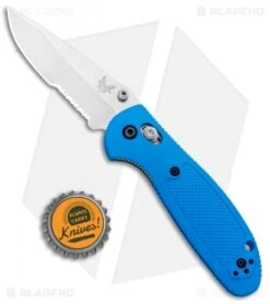 Benchmade Mini Griptilian AXIS Lock Knife Blue (2.91" Satin Serr) 556S-BLU-S30V -Benchmade Sales Store Benchmade Mini Griptilian AXIS Lock Blue Satin Serr 556S BLU S30V BHQ 3564 jr bottlecap