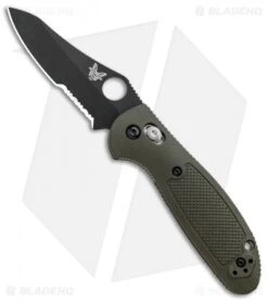 Benchmade Mini Griptilian AXIS Lock Knife Olive Drab (2.91" Serr) 555SBKOD-S30V