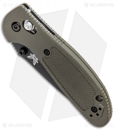 Benchmade Mini Griptilian AXIS Lock Knife OD Green (2.91" Black Serr) S30V 2 Benchmade Mini Griptilian AXIS Lock Knife OD Green (2.91" Black Serr) S30V - Image 2