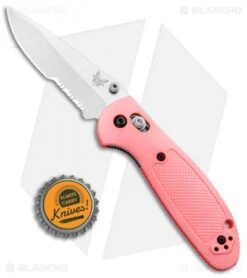 Benchmade Mini Griptilian AXIS Lock Knife Pink (2.91" Satin Serr) 556S-PNK-S30V -Benchmade Sales Store Benchmade Mini Griptilian AXIS Lock Pink Satin Serr 556S PNK S30V BHQ 3909 jr bottlecap