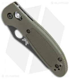 Benchmade Mini Griptilian AXIS Lock Knife Olive Drab (2.91" Serr) 555SBKHGOD -Benchmade Sales Store Benchmade Mini Griptilian AXIS OD Green Black Serr 555SBKHGOD BHQ 112501 jr spine