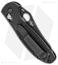 Benchmade Mini Griptilian Axis Lock Knife Black (2.91" Black Serr S30V) 555SBK -Benchmade Sales Store Benchmade Mini Griptilian Axis Lock Black Black Serr 555SBK BHQ 92865 jr side