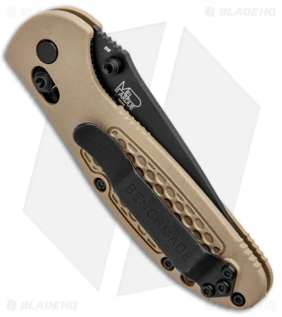 Benchmade Mini Griptilian AXIS Lock Knife Sand (2.91" Black Serr) D2 3 Benchmade Mini Griptilian AXIS Lock Knife Sand (2.91" Black Serr) D2 - Image 3