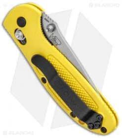 Benchmade Mini Griptilian Knife Yellow (2.91" Satin) 556-YEL-S30V -Benchmade Sales Store Benchmade Mini Griptilian Yellow Satin 556 YEL S30V BHQ 3562 jr side