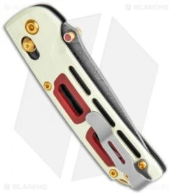 Benchmade Nakamura Limited Edition Saibu AXIS Lock Knife Ivory/Crimson G-10 -Benchmade Sales Store Benchmade Nakamura Saibu AXIS Lock Ivory Grimson G 10 486 201 BHQ 118495 jr side