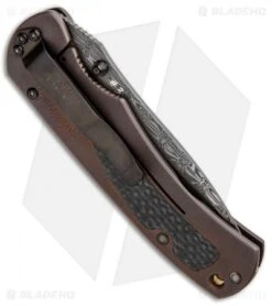 Benchmade Pinnacle Gold Class Knife W/ Damascus Blade & Titanium Handle 750-101 -Benchmade Sales Store Benchmade Pinnacle Gold Class 750 101 Ti Damascus 3 BHQ 7054 jr side