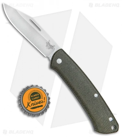 Benchmade Proper Clip Point Slip Joint Knife Canvas Micarta (2.8" Satin) 318 4 Benchmade Proper Clip Point Slip Joint Knife Canvas Micarta (2.8" Satin) 318 - Image 4