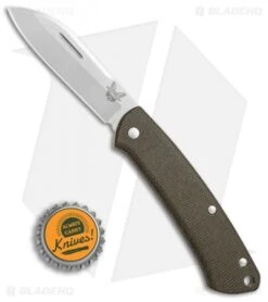 Benchmade Proper Slip Joint Knife Canvas Micarta (2.8" Satin) 319 -Benchmade Sales Store Benchmade Proper green micarta satin 319 BHQ 69123 er size