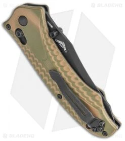Benchmade Rift 950BK-1802 Limited Edition Knife OD/ Tan G-10 (3.67" Black) -Benchmade Sales Store Benchmade Rift 950BK 1802 Limited Edition OD Tan G 10 BHQ 121753 jr side