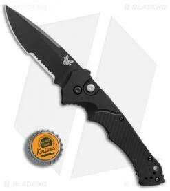 Benchmade Rukus II Automatic Knife (3.4" Black Serr) 9600SBK -Benchmade Sales Store Benchmade Rukus 2 black serr BHQ 74379 er bottlecap
