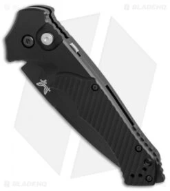 Benchmade Rukus II Automatic Knife (3.4" Black Serr) 9600SBK -Benchmade Sales Store Benchmade Rukus 2 black serr BHQ 74379 er spine
