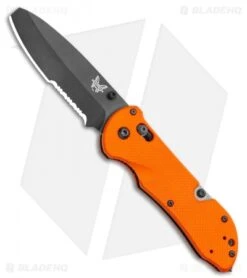 Benchmade Triage AXIS Lock Knife Orange G-10 (3.5" Black Serr) 916SBK-ORG