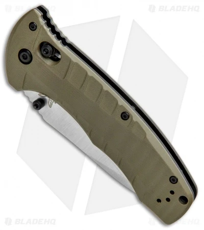 Benchmade Turret AXIS Lock Folding Knife OD Green G-10 (3.7" Satin) 980 2 Benchmade Turret AXIS Lock Folding Knife OD Green G-10 (3.7" Satin) 980 - Image 2