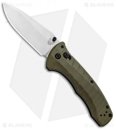 Benchmade Turret AXIS Lock Folding Knife OD Green G-10 (3.7" Satin) 980 1 Benchmade Turret AXIS Lock Folding Knife OD Green G-10 (3.7" Satin) 980
