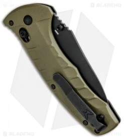 Benchmade Turret AXIS Lock Folding Knife OD Green G-10 (3.7" Black Serr) 980SBK 6 Benchmade Turret AXIS Lock Folding Knife OD Green G-10 (3.7" Black Serr) 980SBK -Benchmade Sales Store Benchmade Turret Axis Lock OD Green G 10 Black Serr 980SBK BHQ 92611 jr side