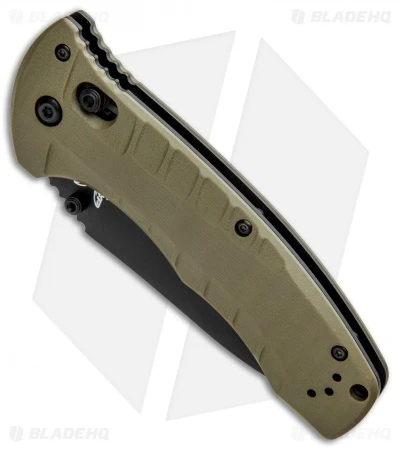 Benchmade Turret AXIS Lock Folding Knife OD Green G-10 (3.7" Black Serr) 980SBK 2 Benchmade Turret AXIS Lock Folding Knife OD Green G-10 (3.7" Black Serr) 980SBK - Image 2