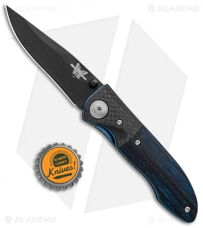 Vintage Benchmade 690 Liner Lock Knife Blue Wood/CF (3.625" Black) 690BTBLU 5 Vintage Benchmade 690 Liner Lock Knife Blue Wood/CF (3.625" Black) 690BTBLU - Image 5