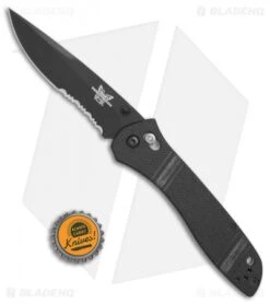Vintage Benchmade 710 McHenry & Williams AXIS Lock Knife (4" Black Serr) -Benchmade Sales Store Vintage Benchmade 710 McHenry WIlliams black serr BHQ 71892 er size