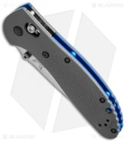 Benchmade Griptilian AXIS Lock Knife Gray/Blue G-10 (3.45" Satin Serr) 551S-1 -Benchmade Sales Store benchmade griptilian 551s 1 bottom cm